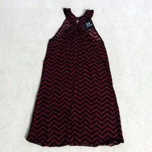 Escapada Garnet/Maroon & Black Chevron Dress Small